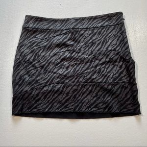 Express Zebra Mini Skirt Gray Black